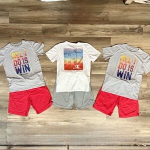 3 Sets Champion Athletic Shorts & Graphic Tees -Boys YOUTH XL 14/16